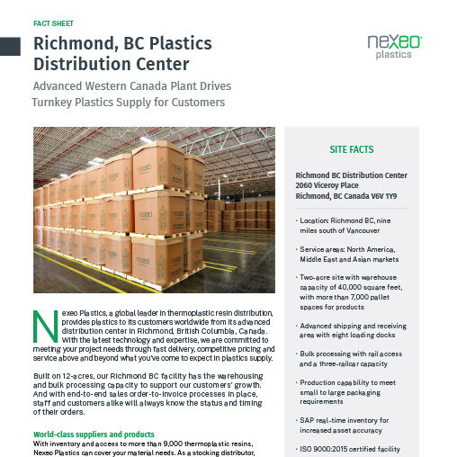 Our Logistics Network for Plastics Distribution Nexeo Plastics